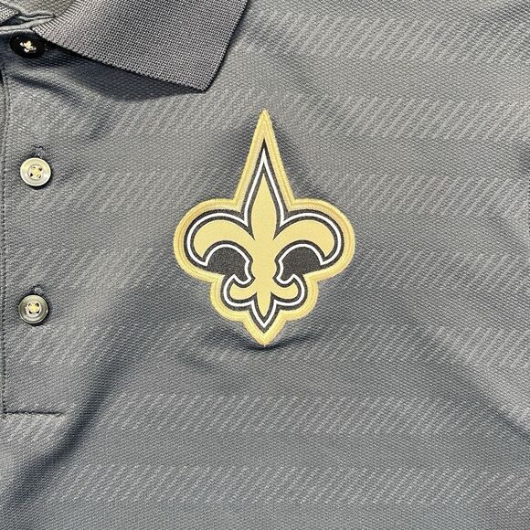 Nike Dri-Fit NFL New Orleans Saints Polo Shirt Men’s Medium Gray Golf Activewear - Picture 2 of 14